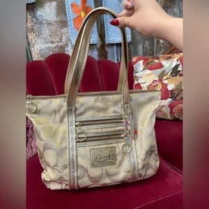 Coach Gold Metallic Shoulder Bag